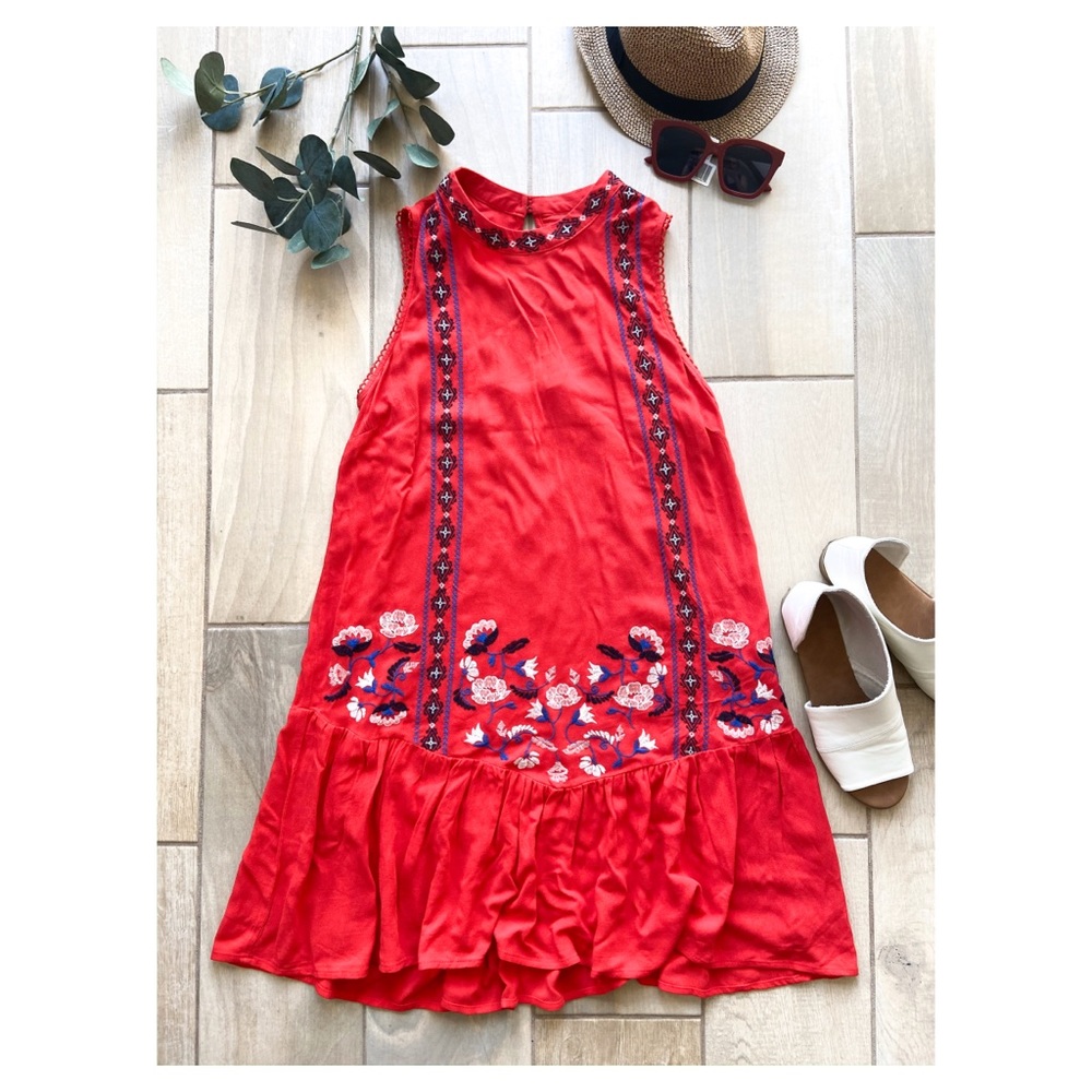 Xhilaration Love/Liberty Embroidered Shift Dress